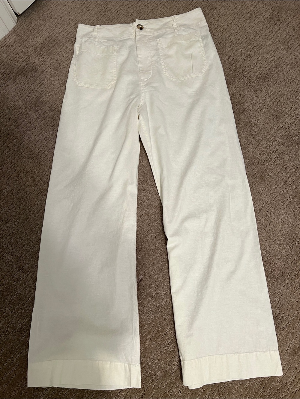 Maeve Collette white linen pants size 31.
